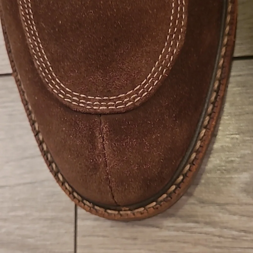 FACONNABLE USA Dark Brown Suede Leather Sz 9 D Lace Up Split Toe Mens Dress Shoe